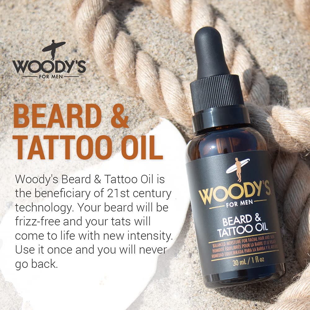 Woody's Tattoo Beard Oil Beard Oil Hydrating Facial Hair Skin Moisturizer - Thumbnail 3