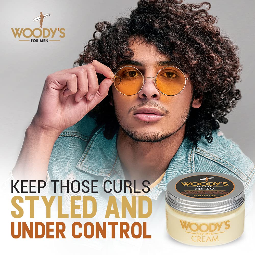 Woody's Styling Cream Controls Curly/wavy Hair Water Soluble Mild Hold Healthy - Thumbnail 3