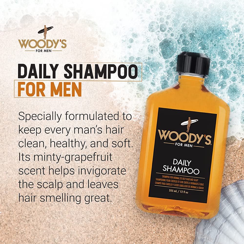 Woody's Daily Shampoo Nourishing Cleanser With Vitamin B5 Aloe Vera Ginger for - Thumbnail 2