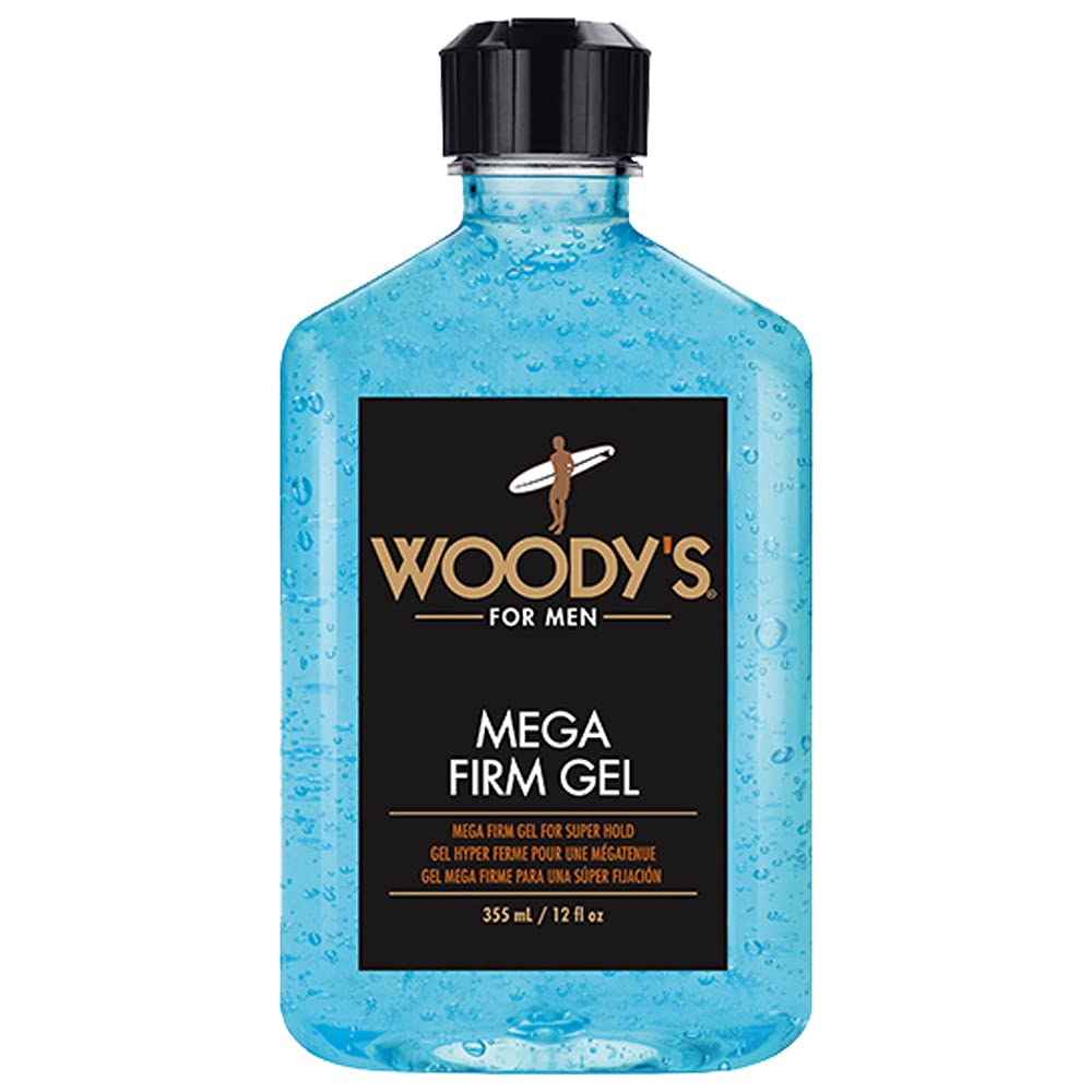 Woody's Mega Firm Hair Gel Strong Hold Alcohol Free No Flakes Hair Gel for