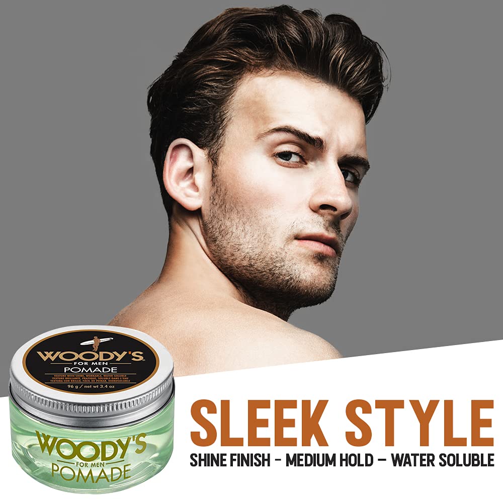 Woody's Hair Clay Pomade Matte Finish Medium Hold Water Soluble Styling Gel ’s - Thumbnail 3