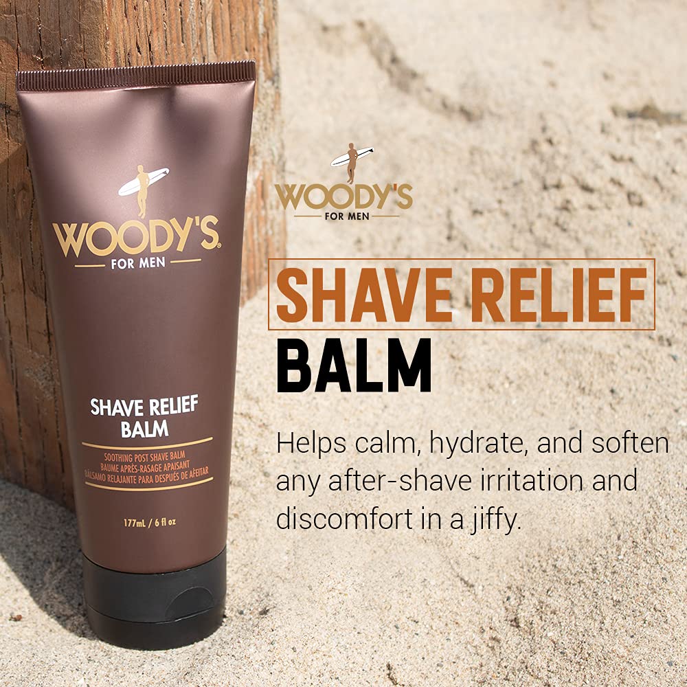 Woody's Shave Relief Balm Soothing Aftershave Sensitive Skin Calms Heals Razor - Thumbnail 2