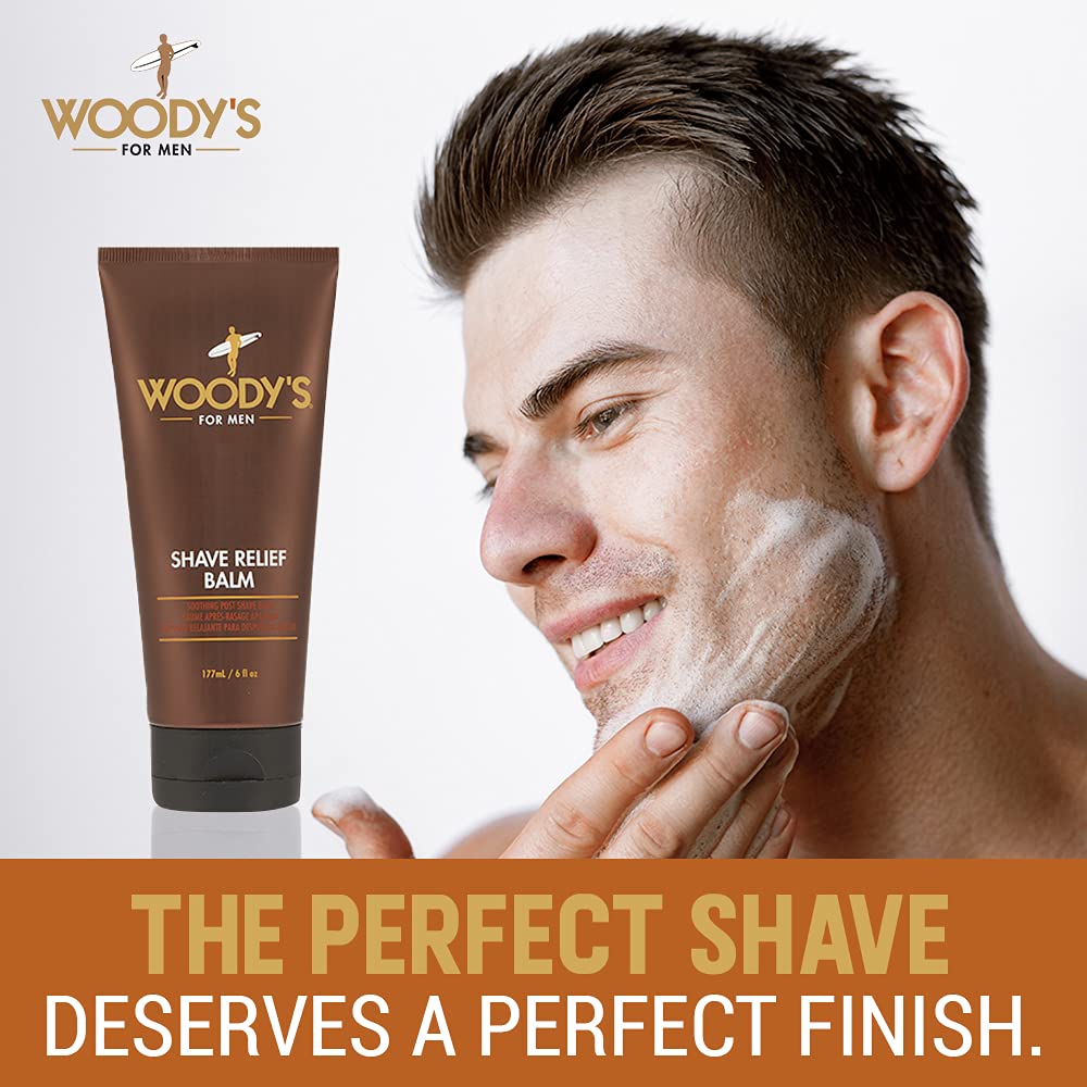 Woody's Shave Relief Balm Soothing Aftershave Sensitive Skin Calms Heals Razor - Thumbnail 3