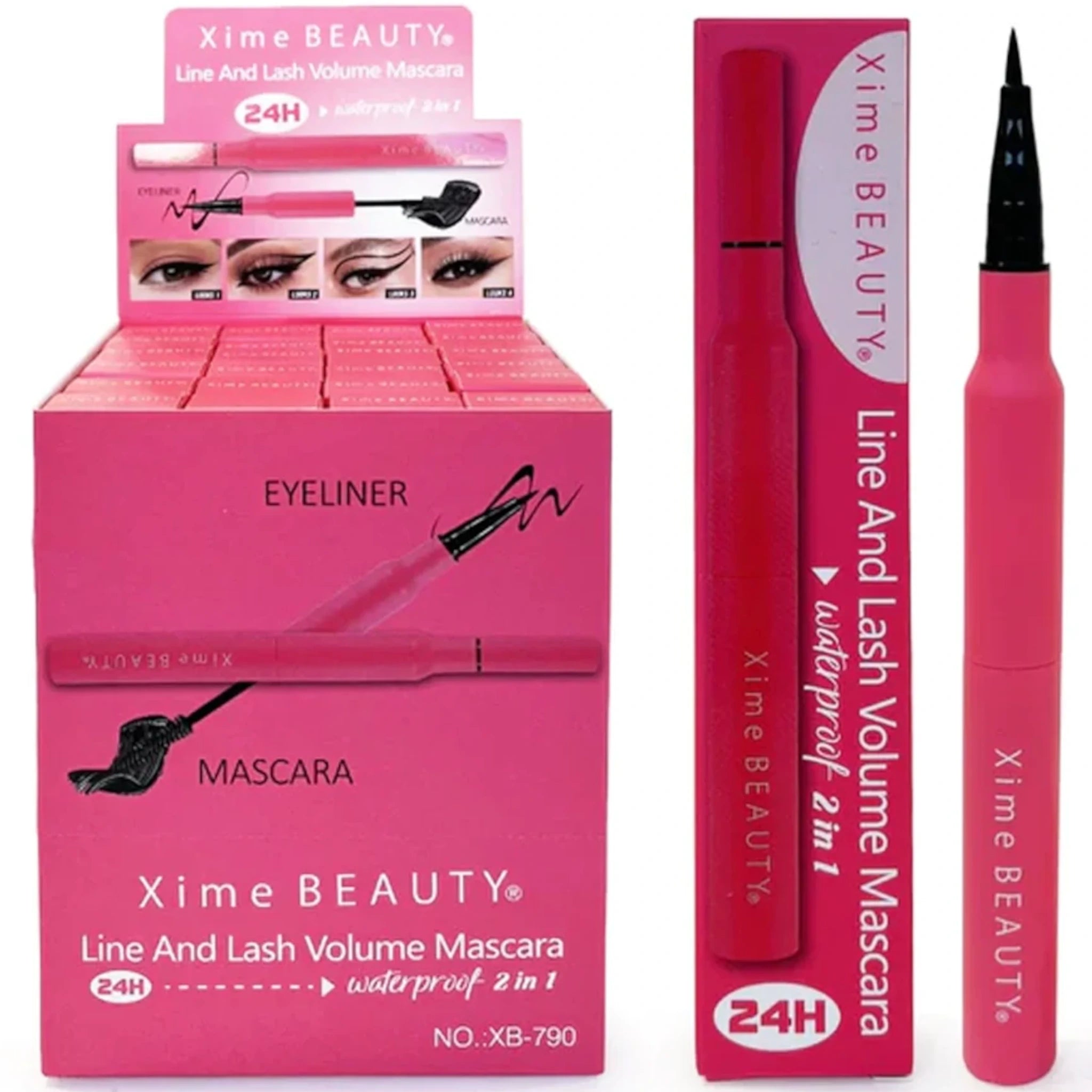 (24-pack) XIME BEAUTY - Line and Lash Duel Ended Eyeliner & Mascara