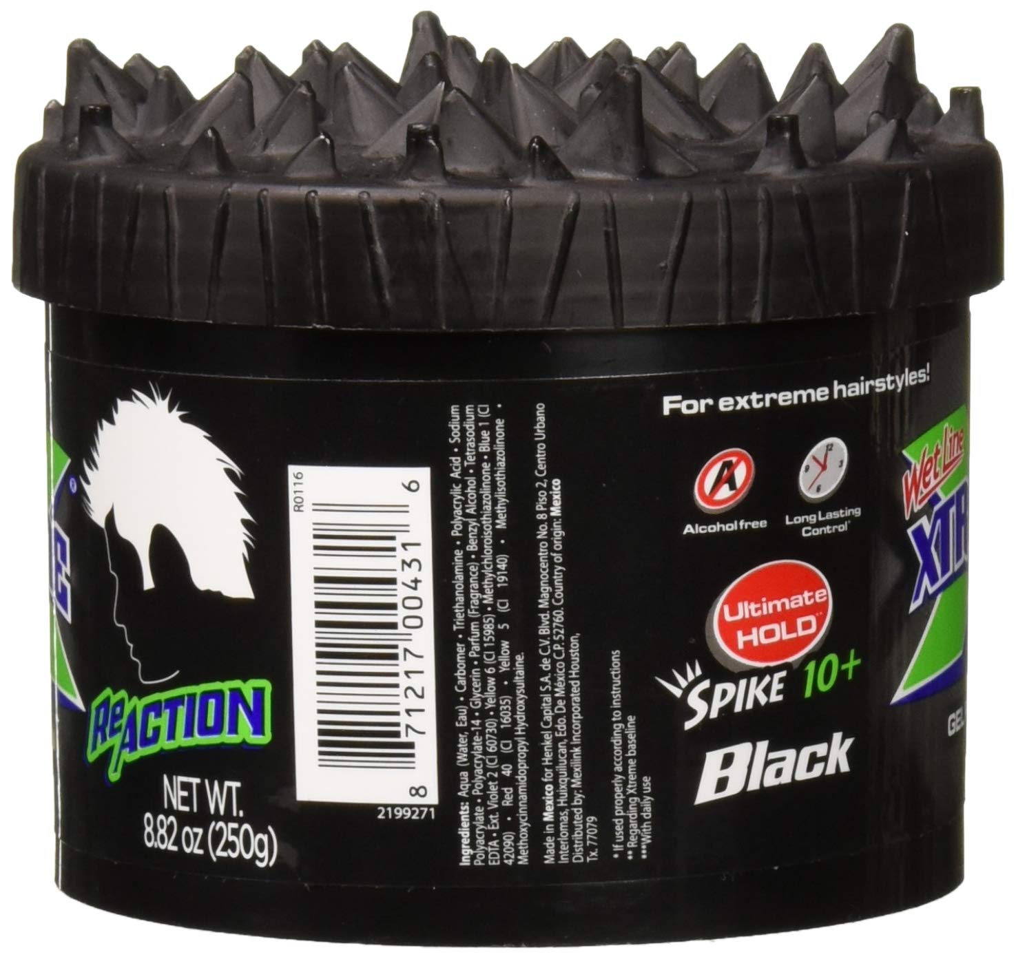 Wet Line Xtreme Reaction Black Ultimate Hold Gel 8.8 oz - Thumbnail 2