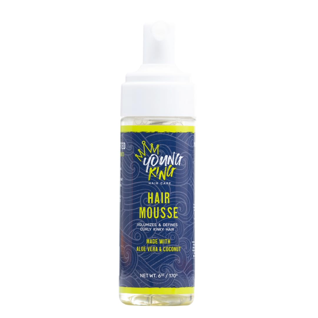 Young King Hair Care Kids Mousse for Boys | Volumize and Define Natural Curls |