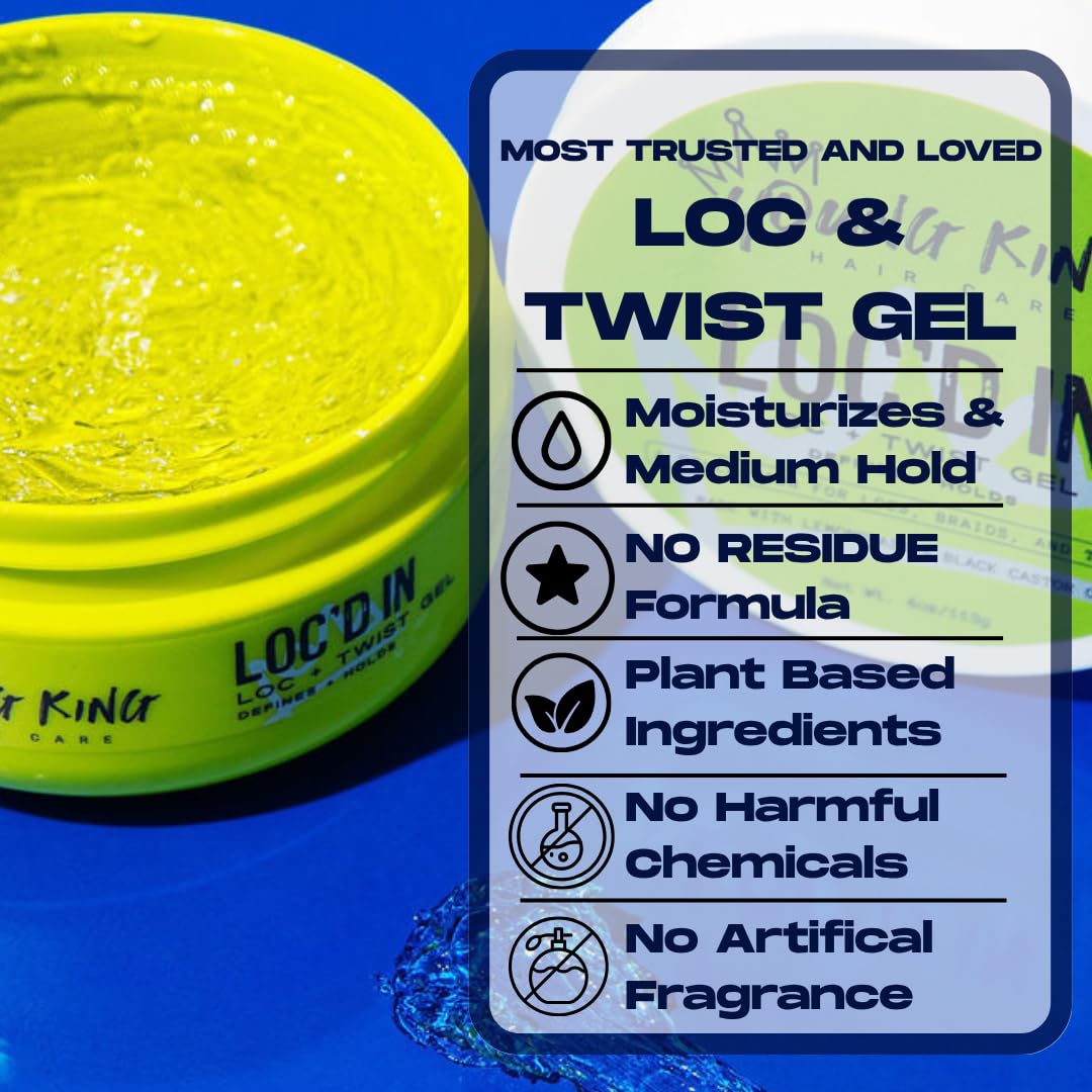 Young King Hair Care Loc Twist Gel | Strong Firm Hold Smooths Tames Frizz | No - Thumbnail 2