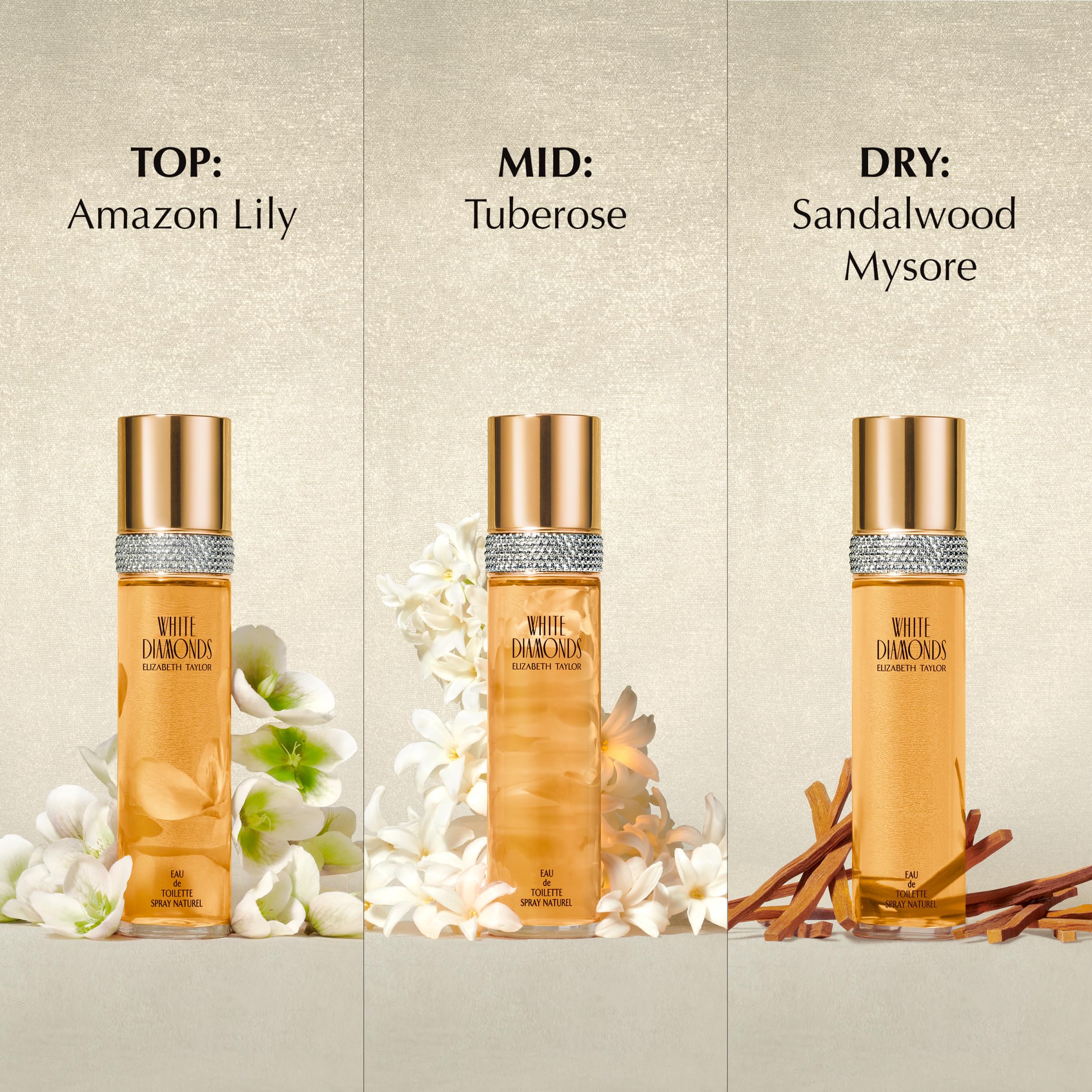 Elizabeth Taylor White Diamonds Long Lasting Floral for Her 3.3 Fl Oz For Women - Thumbnail 3