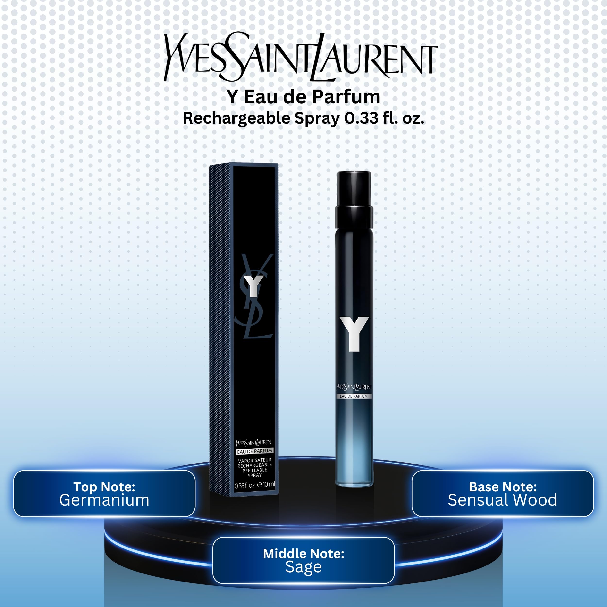 [Mini] Y By Yves Saint Laurent Travel Refillable For Men EDP 0.33 oz - Thumbnail 2